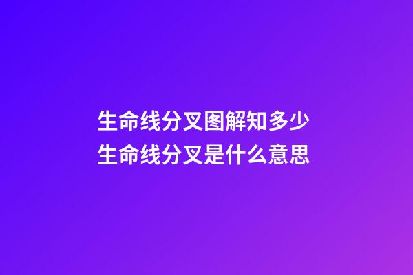 生命线分叉图解知多少 生命线分叉是什么意思